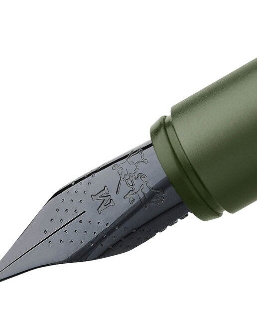 Caneta de tinta permanente Neo Slim dot M Faber-Castell verde azeitona 4