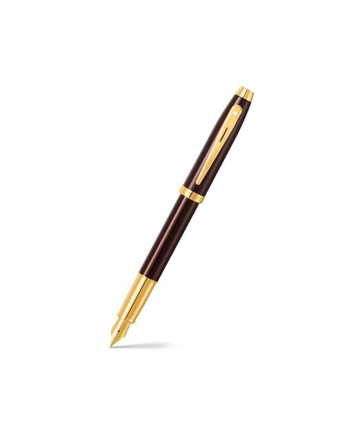 Imagem 0 de Esferográfica Sheaffer 100 com Acabamento Castanho Café com Detalhes Dourados