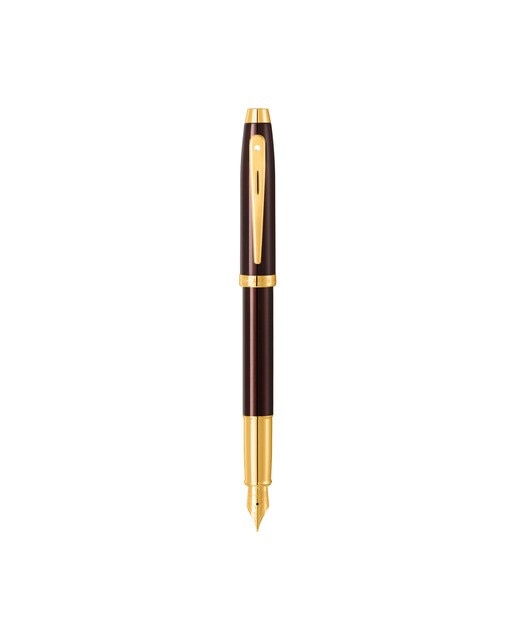 Esferográfica Sheaffer 100 com Acabamento Castanho Café com Detalhes Dourados 2