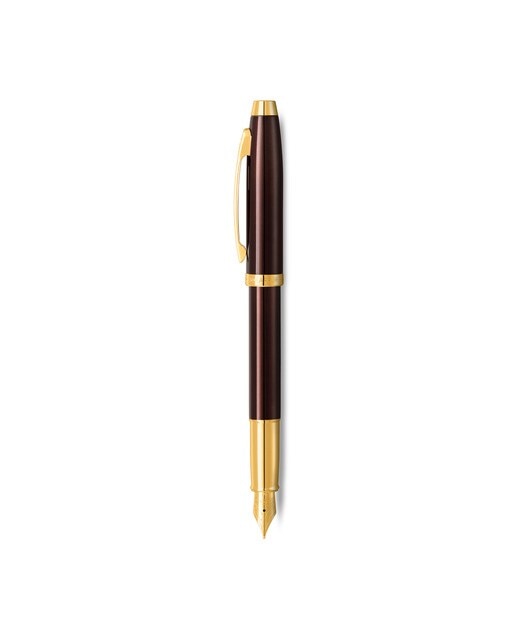 Esferográfica Sheaffer 100 com Acabamento Castanho Café com Detalhes Dourados 5