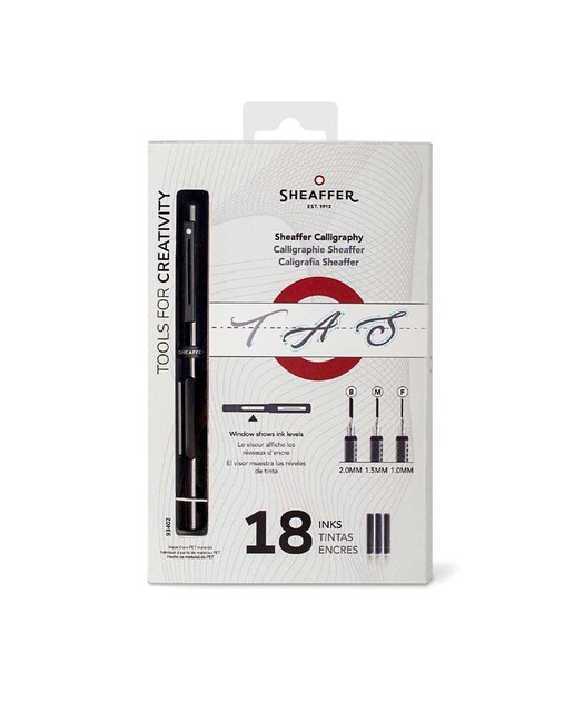 Imagem 0 de Mini Conjunto de Caligrafía com Esferográfica Viewpoint para Calígrafía, 3 tamanhos de pontas e 18 Recargas de Tinta Variados Sheaffer