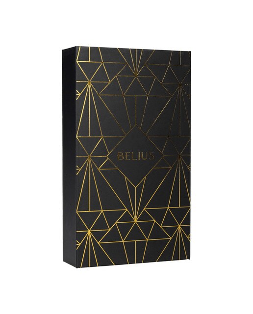 Caneta e estojo  em caixa de design Soiree Belius preto e dourado Preto-3
