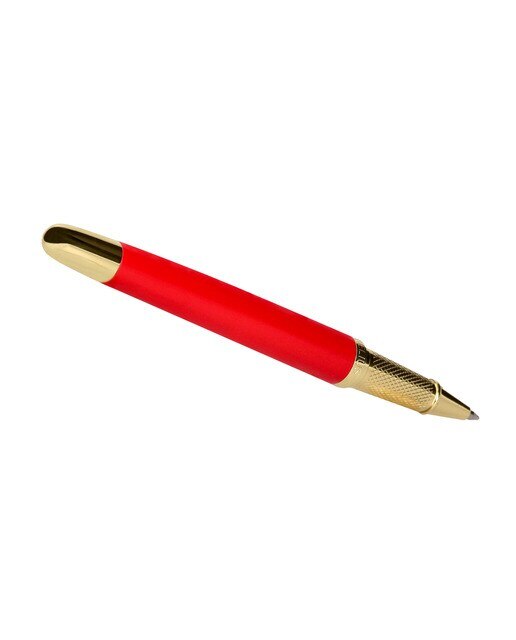 Caneta e estojo textura escovada em estojo de design Passion Dor Belius vermelho e dourado Vermelho-3