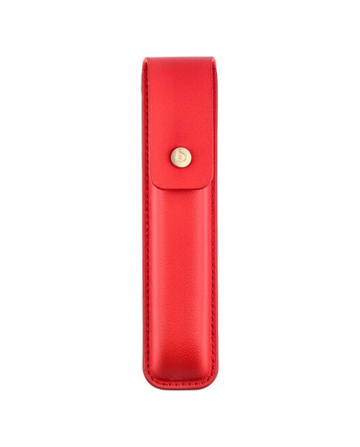 Caneta e estojo textura escovada em estojo de design Passion Dor Belius vermelho e dourado Vermelho-5