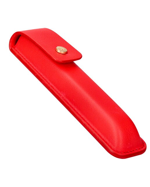 Caneta e estojo textura escovada em estojo de design Passion Dor Belius vermelho e dourado Vermelho-7