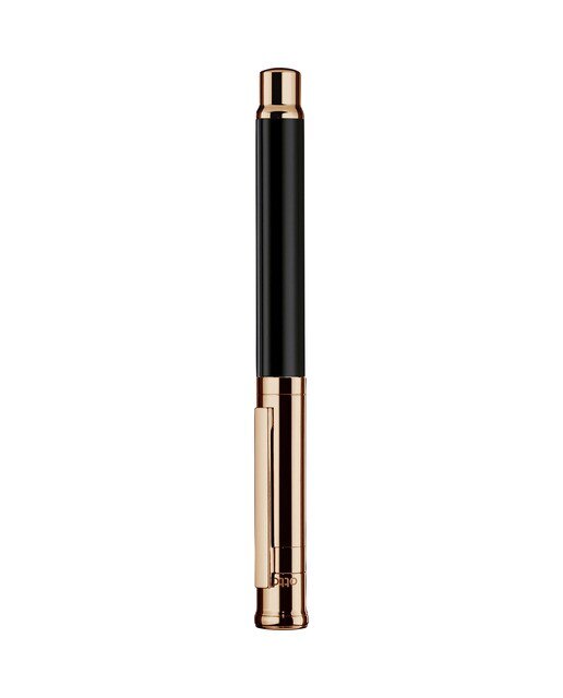 Estilográfica lacado en negro con acabados en oro rosado Otto Hutt Negro-2