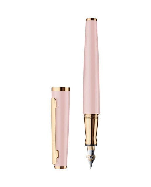 Imagen 3 de Estilográfica de aluminio macizo  lacado brillante herrajes oro rosa Otto Hutt rosa Rosa