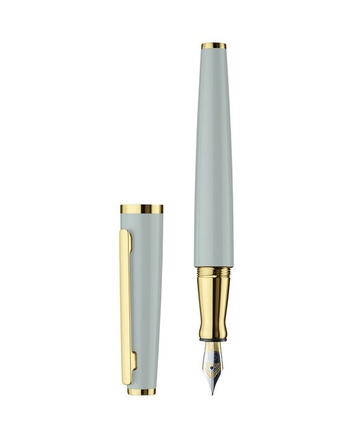 Estilográfica de Aluminio Maciço Lacado Brilhante Detalhes em Oro Rosa Otto Hutt - Pistache 3