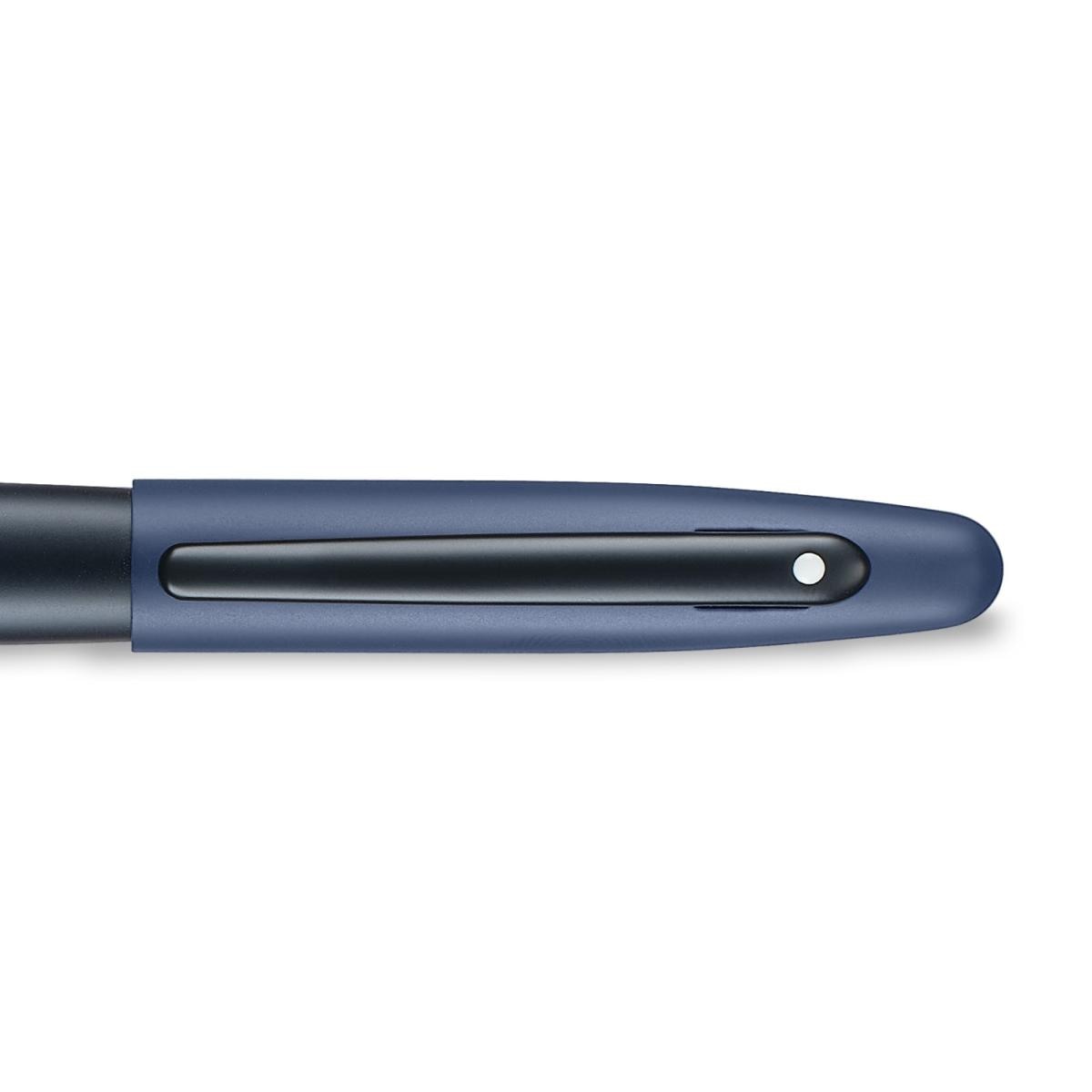 Esferográfica Azul Mate com Detalhes em Preto e Ponta Fina da Coleção VFM de Sheaffer 6