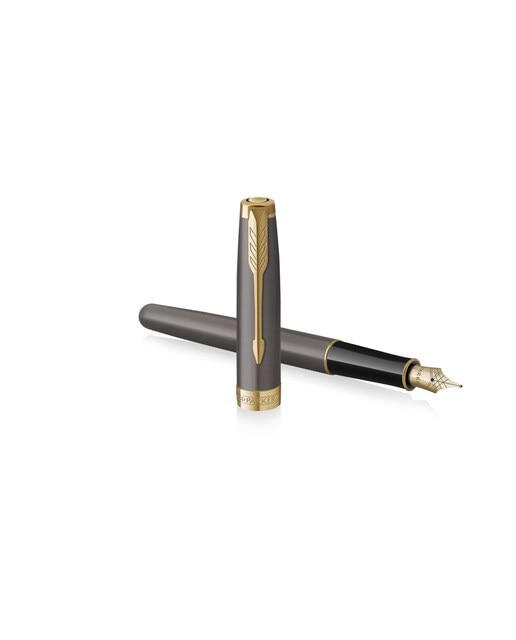 Caneta de Aparo Sonnet Parker Grey core ponta fina Cinza / Dourado-2