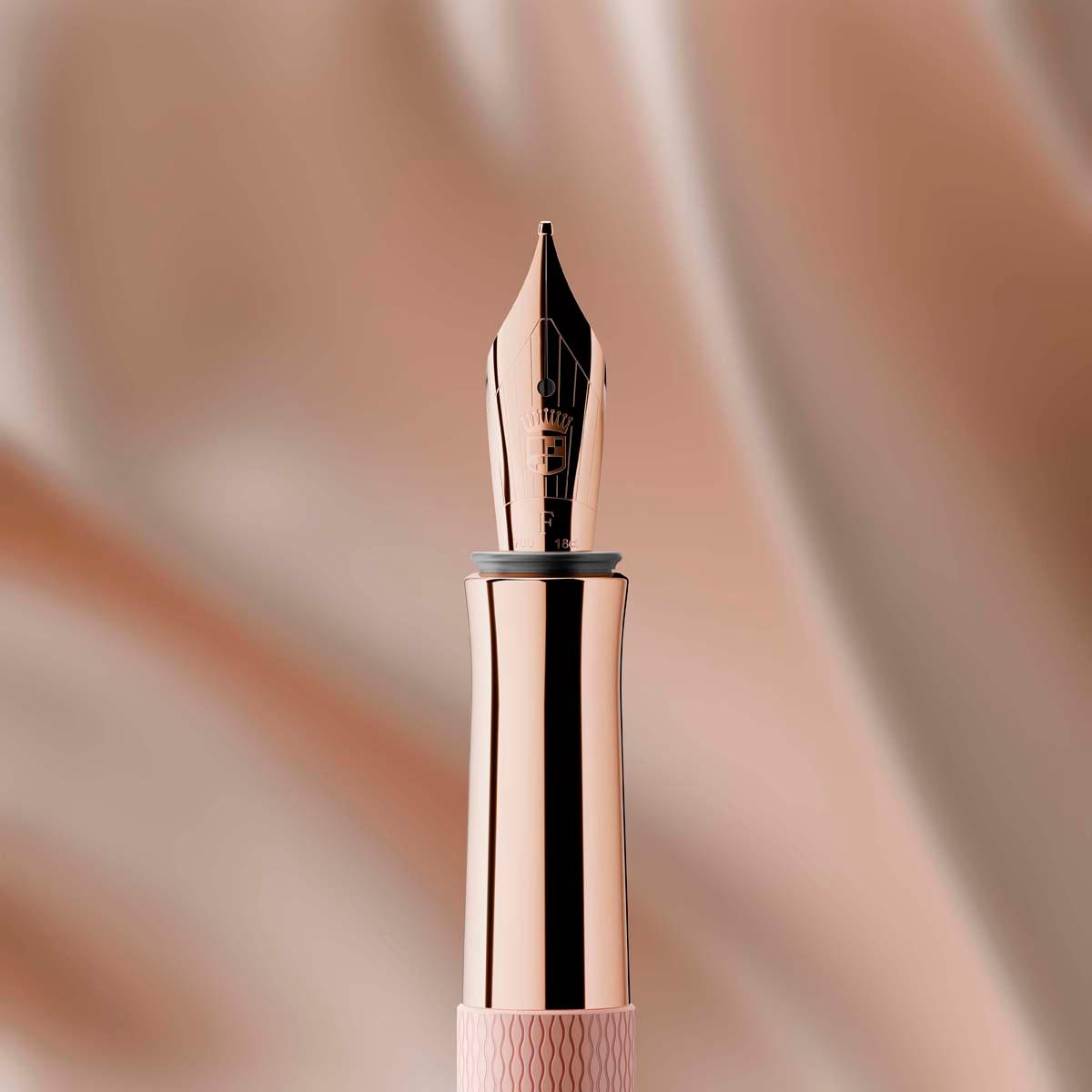 Esferográfica Guilloche Rose Blush Ponta F Graf Von Faber-Castell Rosa-4
