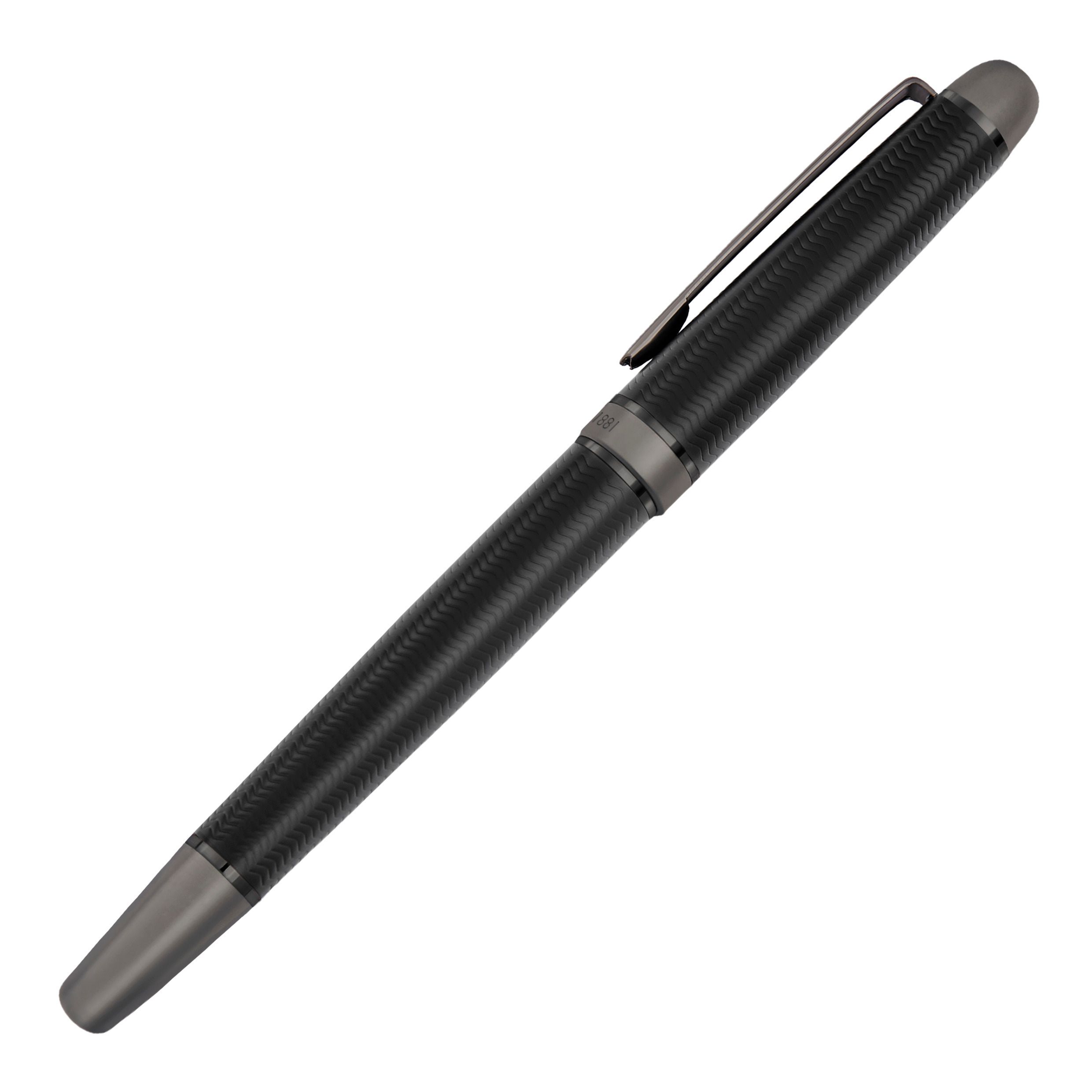 Caneta de Tinta Permanente Holborn Cerruti 1881 Preta e ruténio Preto-4