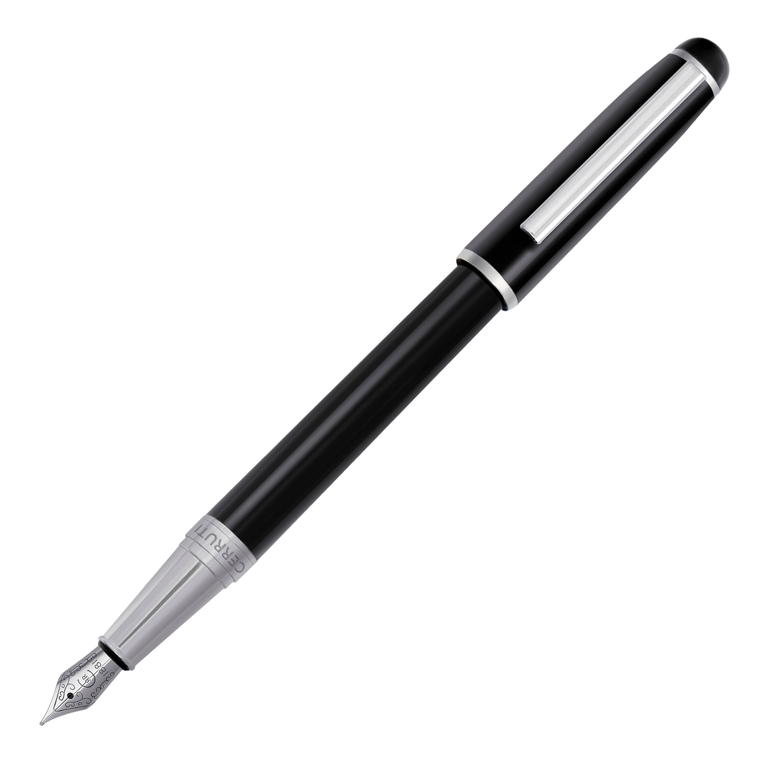 Caneta de Tinta Permanente Leap Classic Cerruti 1881 Preta Preto / Crómio-3