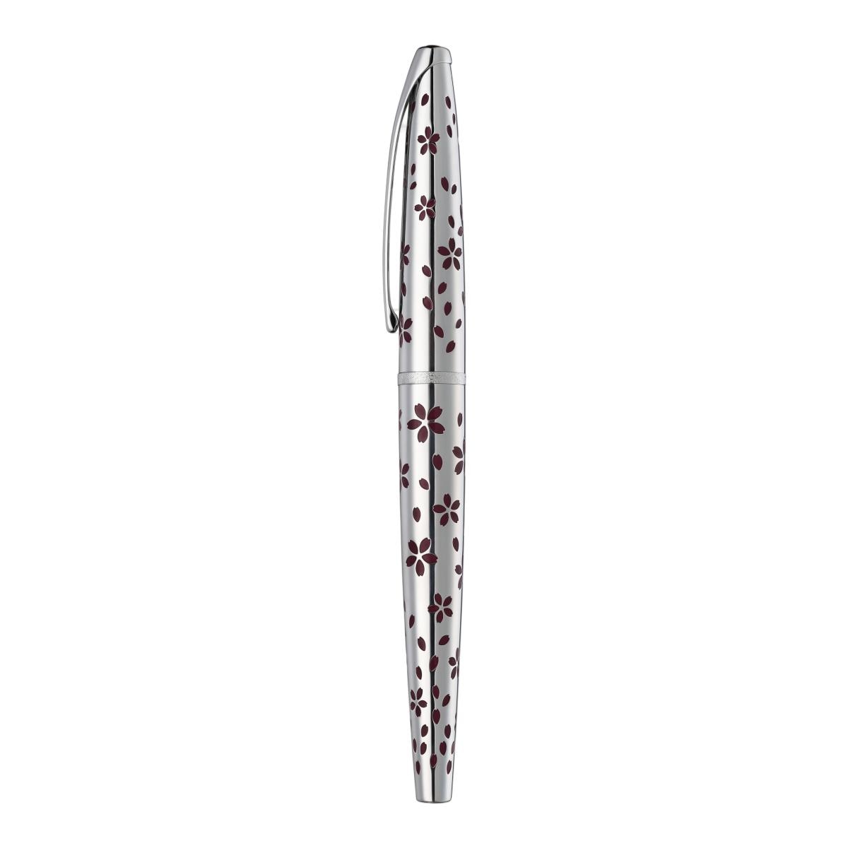 Caneta De Aparo Da Edição Especial Cherry Blossom Sakura Em Cromado Brilhante E Ponta Média Da Coleção Atx Da Cross Prata-5