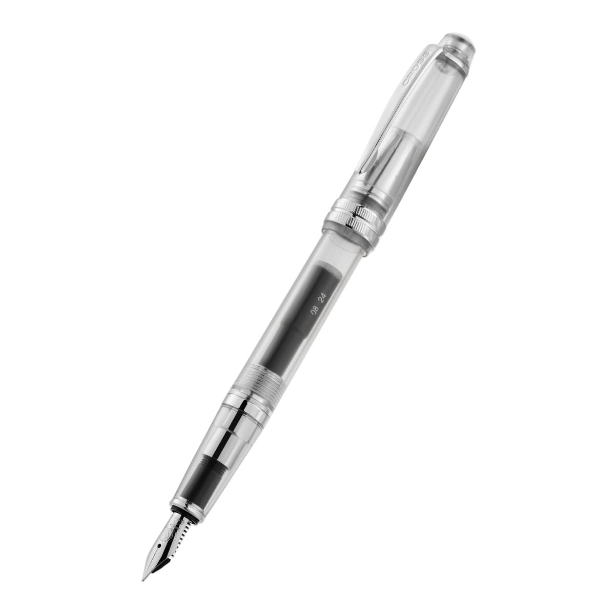 Bolígrafo de resina naranja ámbar con detalles dorados de la colección Bailey Light de Cross Transparente / Cromo-4