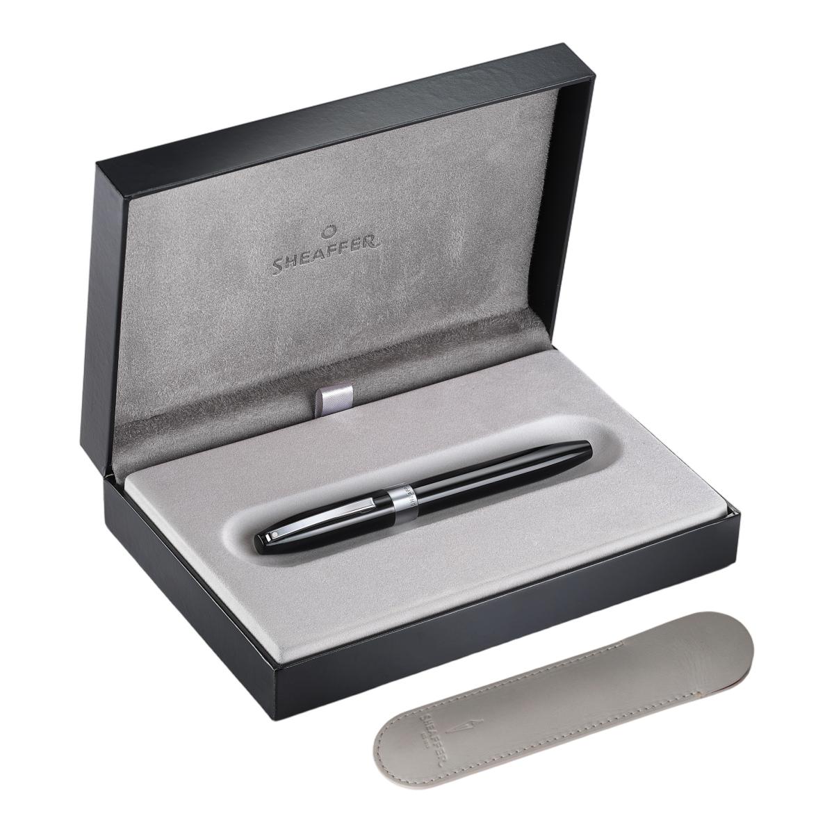 Caneta De Aparo Em Laca Preta Com Detalhes Cromados E Ponta Fina Da Coleção Legacy Da Sheaffer Preto / Cromado-4