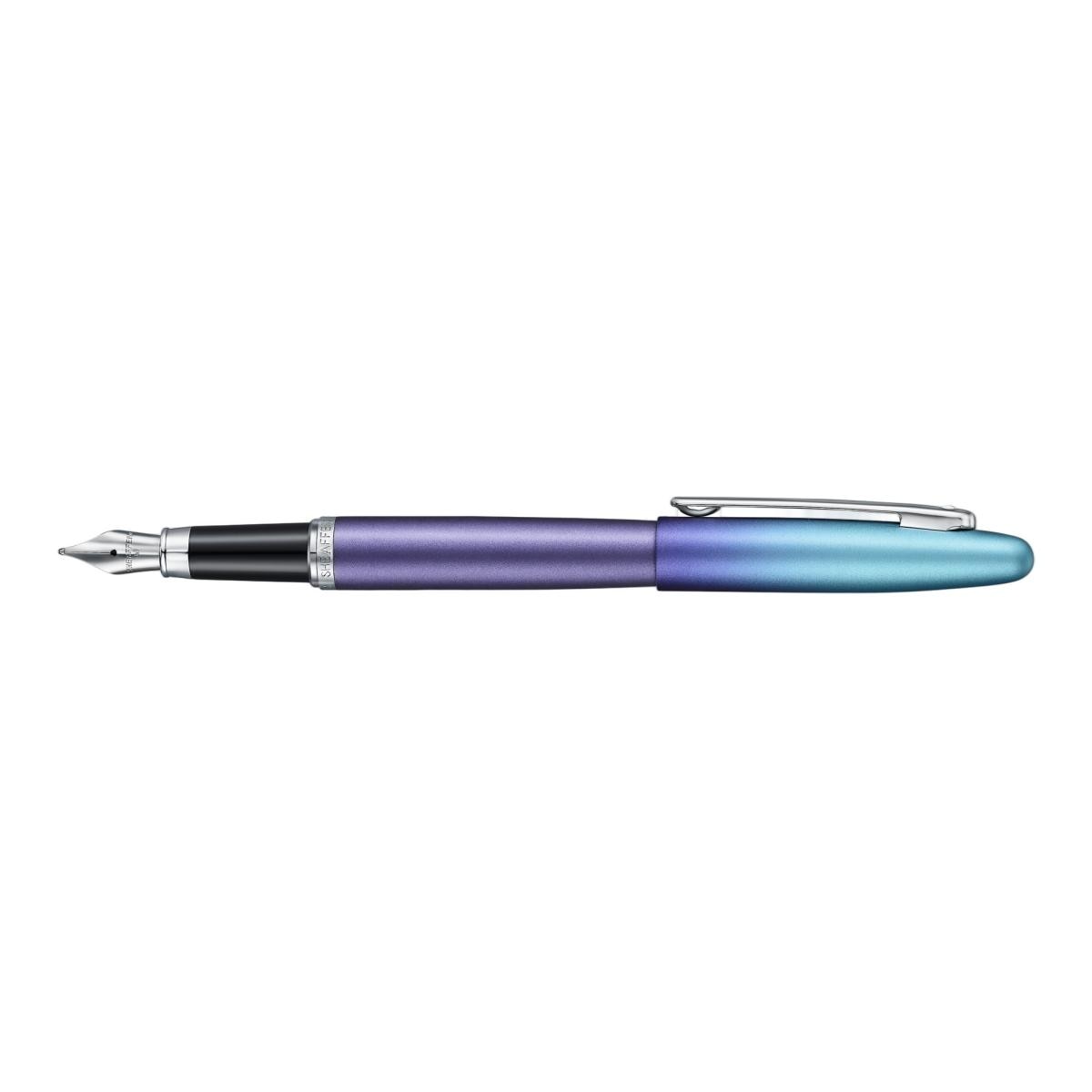 Caneta De Aparo Em Azul Degradé Com Detalhes Cromados Coloridos E Ponta Fina Da Coleção Expressions · Vfm Da Sheaffer Azul / Preto-2