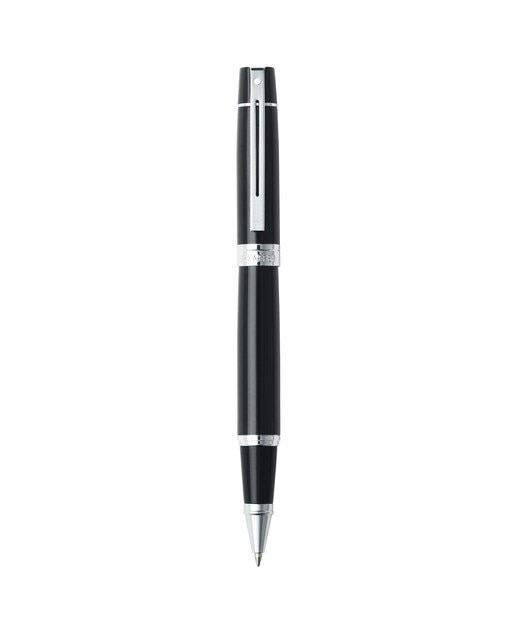 Caneta Roller Ball Sheaffer 300 de Laca Preta com Pormenores Cromados Preto-1