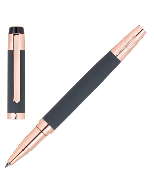 Caneta rollerball Thames Grey cinzenta e dourada rosa Cinzento / Rosa-1