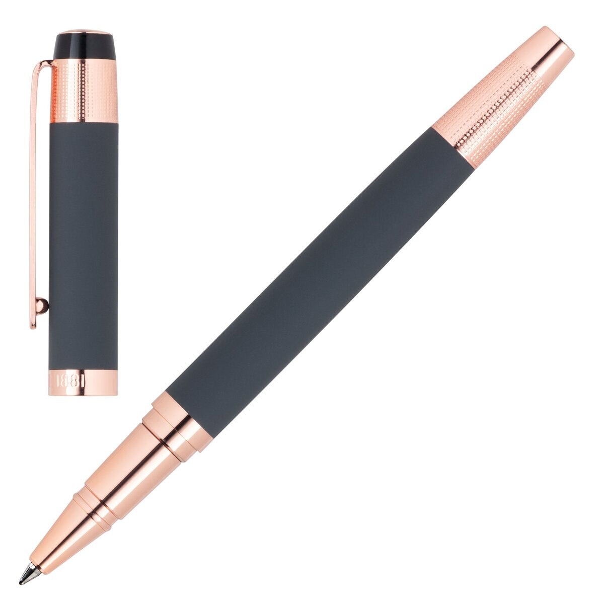 Caneta rollerball Thames Grey cinzenta e dourada rosa Cinzento / Rosa-2