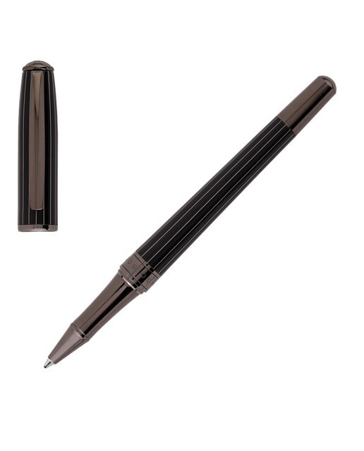 Caneta rollerball Essential Pinstripe preta e ruténio Preto / Metal-1