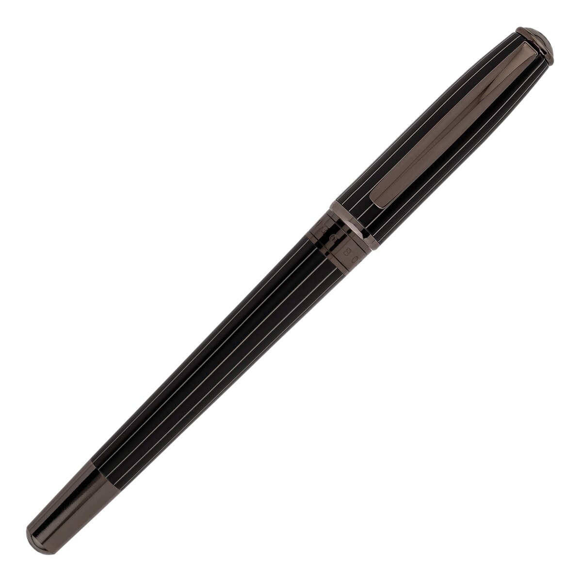 Caneta rollerball Essential Pinstripe preta e ruténio Preto / Metal-2