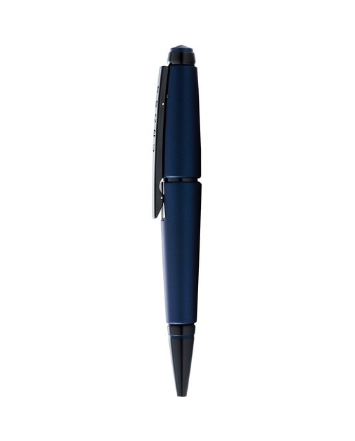 Bola de rolo de laca azul mate com borda cruzada 4
