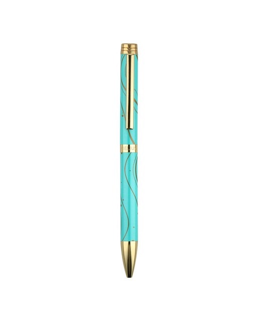 Rollerbal em caixa de design Aqua Belius turquesa e dourado Turquesa-1