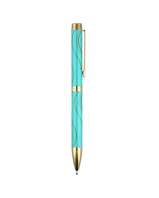 Rollerbal em caixa de design Aqua Belius turquesa e dourado Turquesa-2
