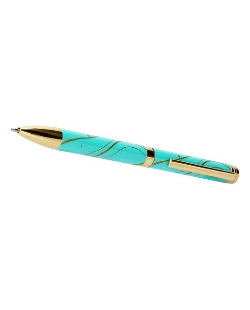 Rollerbal em caixa de design Aqua Belius turquesa e dourado Turquesa-3