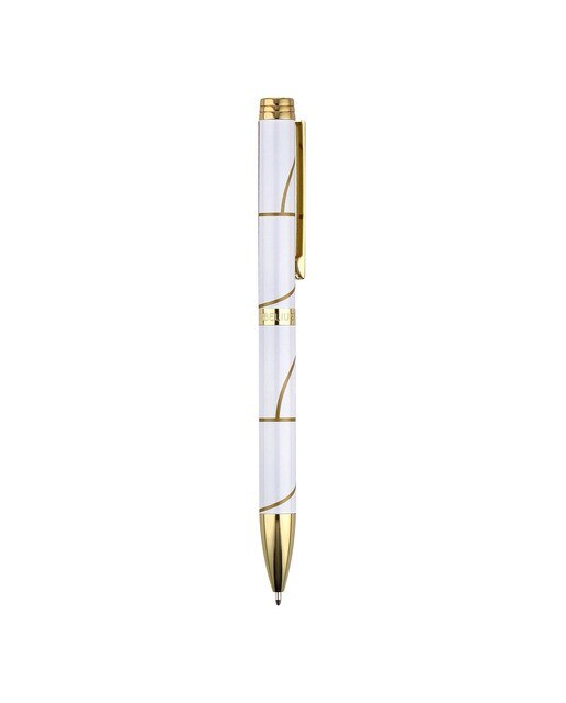 Rollerball em caixa de design Carte Blanche Belius branco e dourado Branco-1