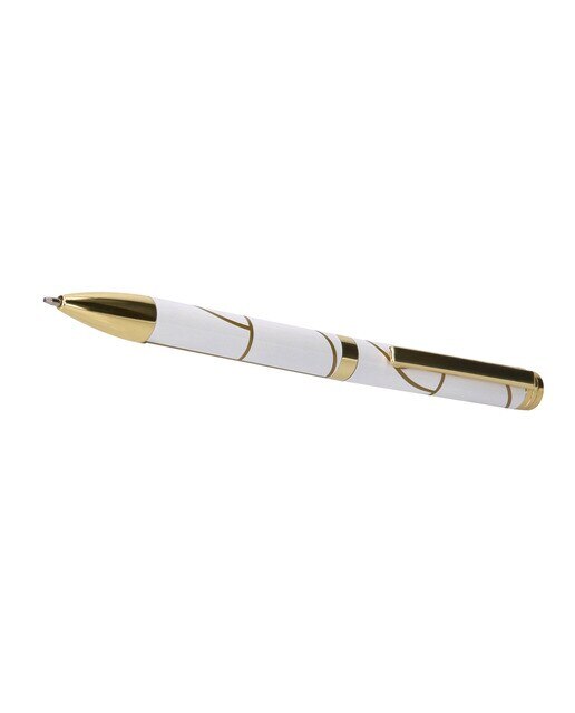 Rollerball em caixa de design Carte Blanche Belius branco e dourado Branco-3