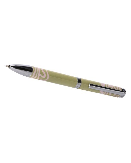 Rollerball em caixa de design Ink Dreams Belius verde matcha e rosa prateado Verde-2