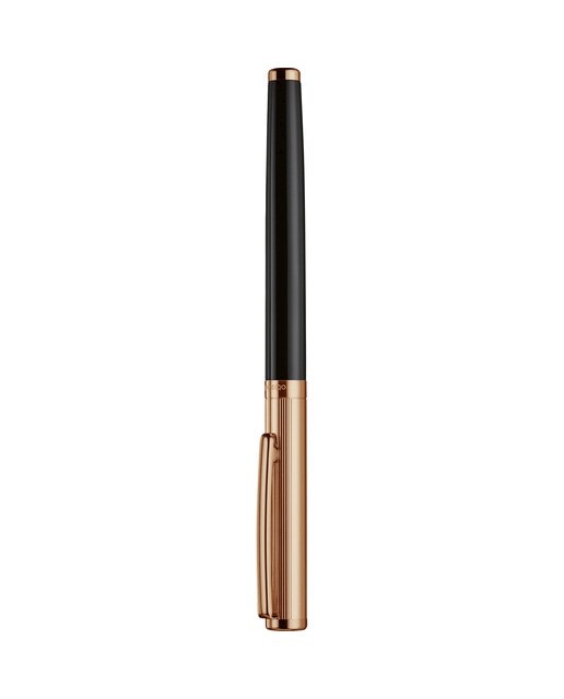 Roller Lacada Brilhante Banhado a Oro Rosa com Guilhoche Canalado Otto Hutt - Preto Dourado rosado/Preto-2