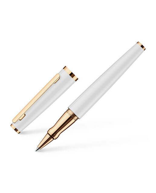 Imagem 0 de Roller de Aluminio Maciço Lacado Brilhante Detalhes em Oro Rosa Otto Hutt - Branco