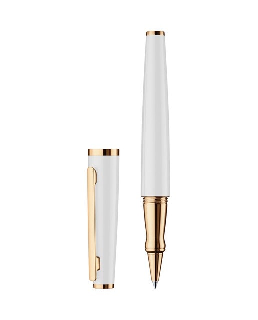 Roller de Aluminio Maciço Lacado Brilhante Detalhes em Oro Rosa Otto Hutt - Branco Branco-3