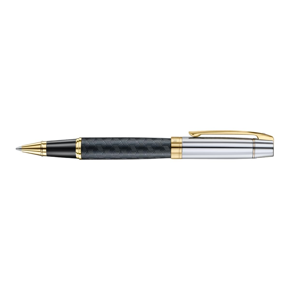Caneta Rollerball em Laca Preta Fosco Gravada e com Tampa Cromada em Ouro da Coleção 300 de Sheaffer 6