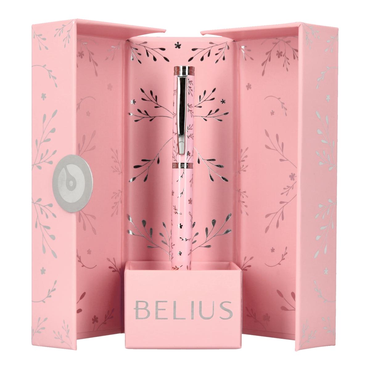 Caneta Roller Ball em Aluminio com Relevo em Caixa de Design Bella Belius - Rosa Rosa-2
