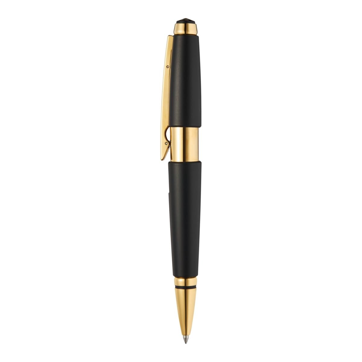 Caneta Esferográfica Com Acabamento Preto Mate E Detalhes Dourados Da Coleção Edge Da Cross Preto / Dourado-3
