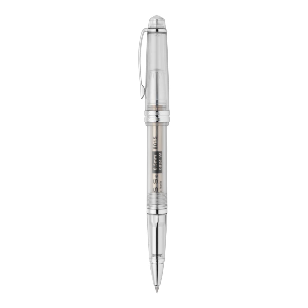 Rollerball de resina transparente con detalles cromados de la colección Bailey Light de Cross Transparente / Cromo-2