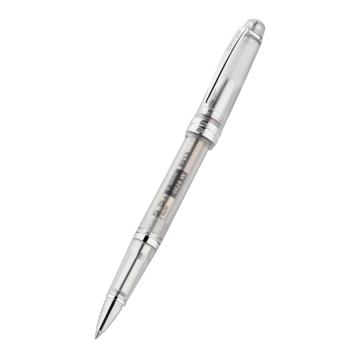 Rollerball de resina transparente con detalles cromados de la colección Bailey Light de Cross Transparente / Cromo-4