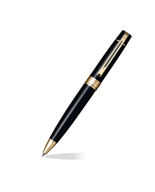 Conjunto de Secretária Com Caneta 300 Acabado Em Laca Preta Brilhante Com Detalhes Dourados Sheaffer Negro / Ouro-2