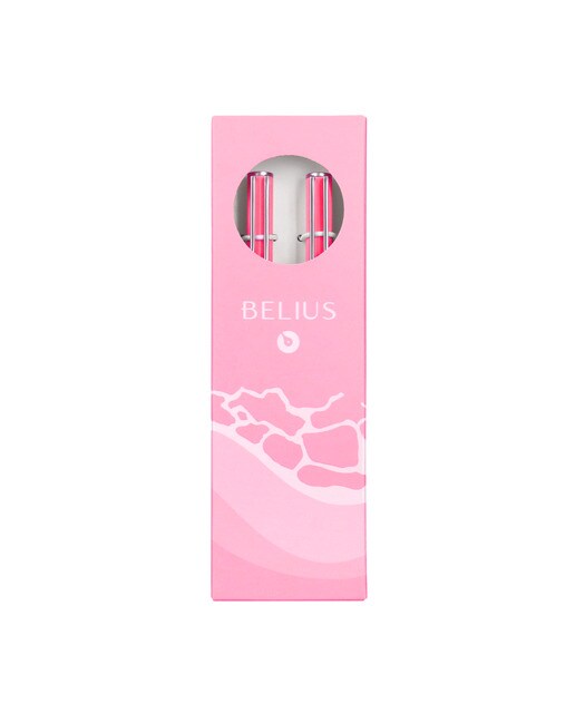 Conjunto de esferográfica e caneta rollerball Endless Summer Belius rosa e prateada numa caixa com o design Endless Summer Belius Rosa-4