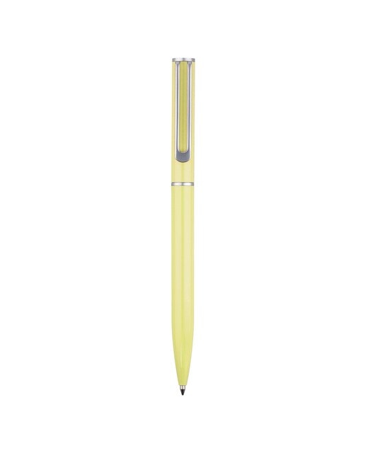 Conjunto de esferográfica e caneta rollerball em caixa de design  Endless Summer Belius amarelo e prateado Amarelo-1