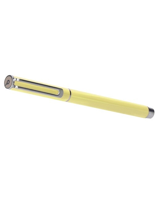 Conjunto de esferográfica e caneta rollerball em caixa de design  Endless Summer Belius amarelo e prateado Amarelo-4