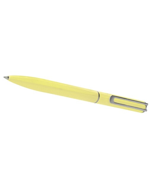 Conjunto de esferográfica e caneta rollerball em caixa de design  Endless Summer Belius amarelo e prateado Amarelo-7