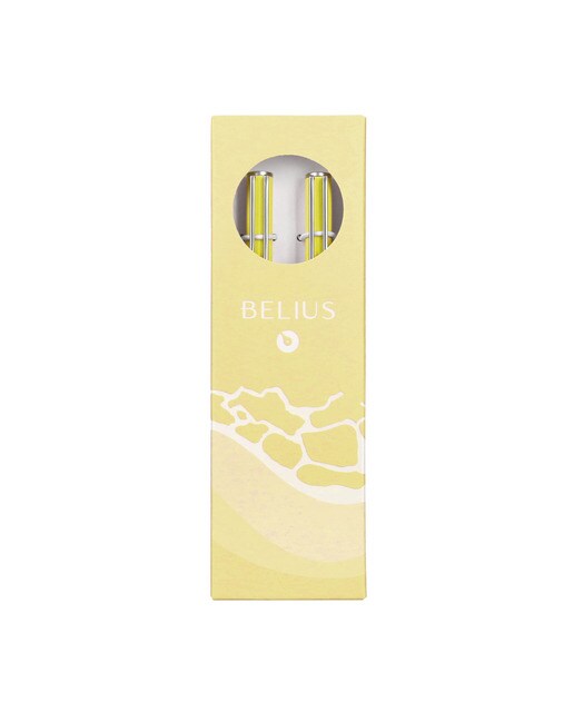 Conjunto de esferográfica e caneta rollerball em caixa de design  Endless Summer Belius amarelo e prateado Amarelo-8