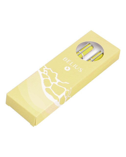 Conjunto de esferográfica e caneta rollerball em caixa de design  Endless Summer Belius amarelo e prateado Amarelo-11