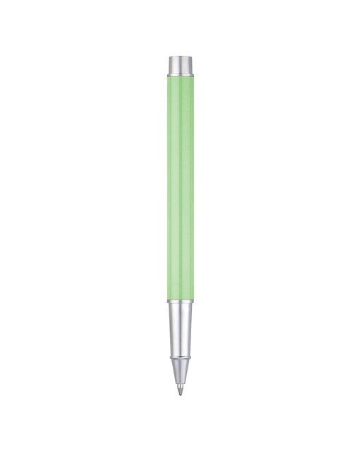 Conjunto de esferográfica e caneta rollerball em caixa de design Endless Summer Belius verde e prateado Verde-3