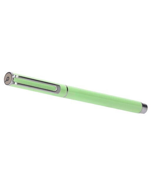 Conjunto de esferográfica e caneta rollerball em caixa de design Endless Summer Belius verde e prateado Verde-4